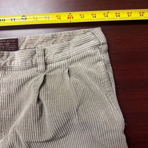 Abercrombie & Fitch Corduroy Pants Mens 38x30 Pleated Durable Goods VTG Y2K FLAW - Picture 6 of 11